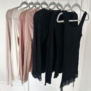 Modal Cashmere Ultralight Long Sleeve Tee Shirt — Group of 8